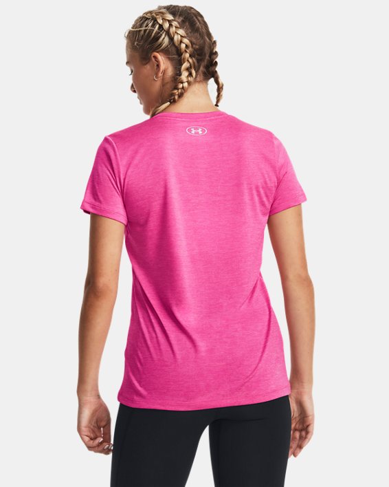 Tee-shirt col V UA Tech™ Twist pour femme, Pink, pdpMainDesktop image number 1